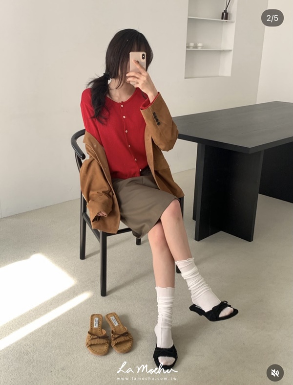 小貓根流蘇麂皮拖鞋(偏小半號)